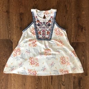 Flowery cream halter top